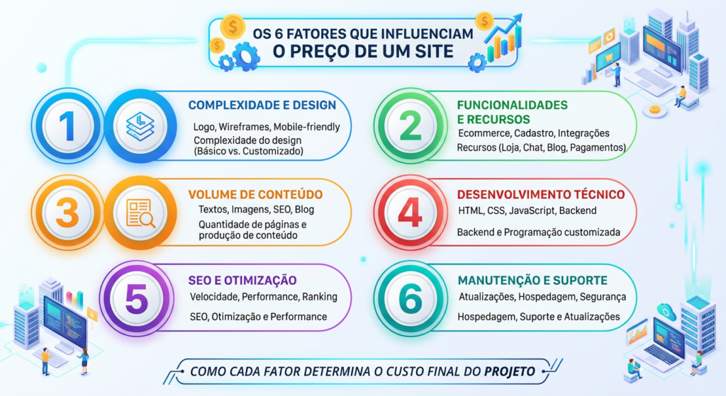 Fatores que influenciam o preço de criação de um site em Portugal