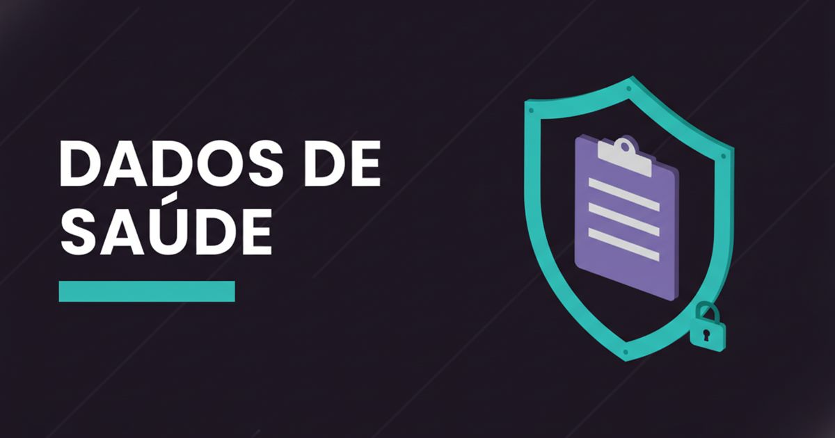 Ilustração de um escudo com um bloco de notas e um cadeado, representando a proteção reforçada dos dados de saúde no site de uma clínica