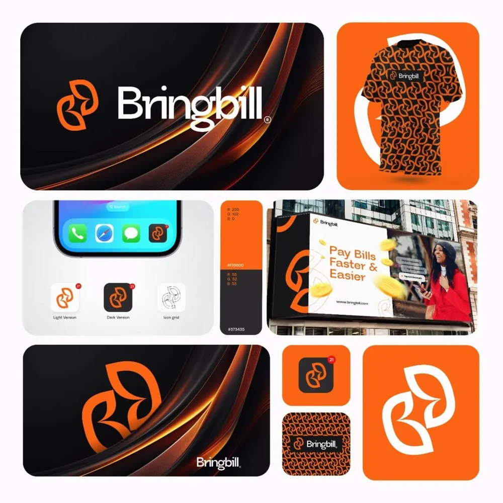Identidade visual criada para Bringbill