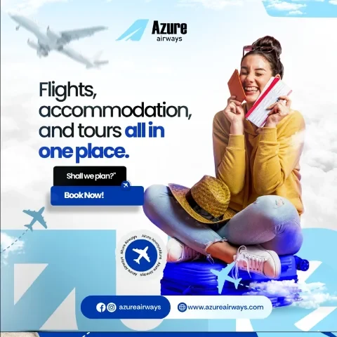 Publicação para redes sociais criada para Azure Airways