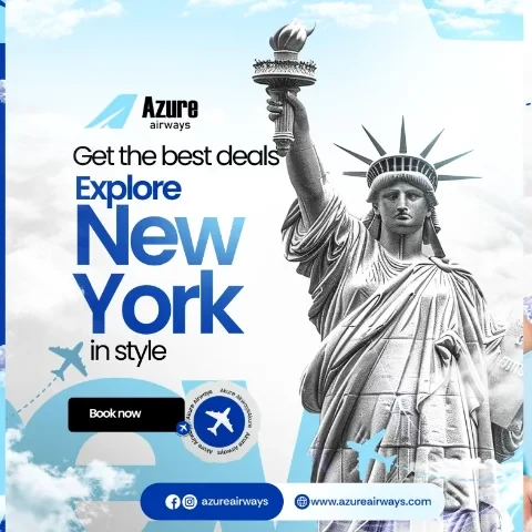 Publicação para redes sociais criada para Azure Airways