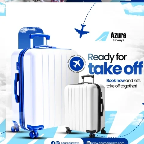 Publicação para redes sociais criada para Azure Airways