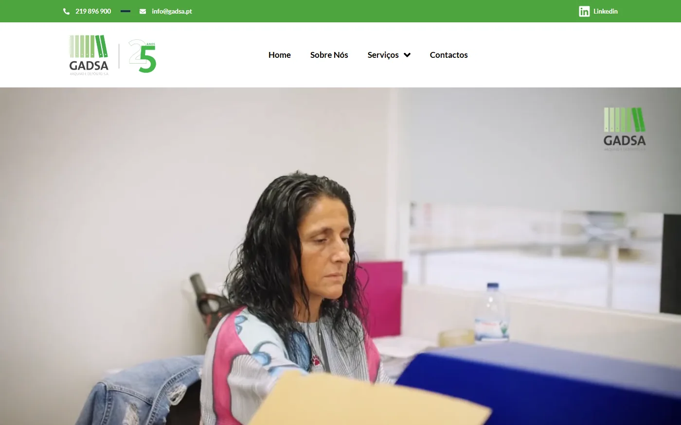Página principal do site de GADSA